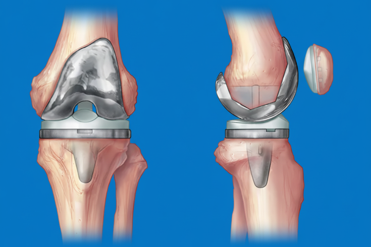 Total Knee Replacement Medical Diagram